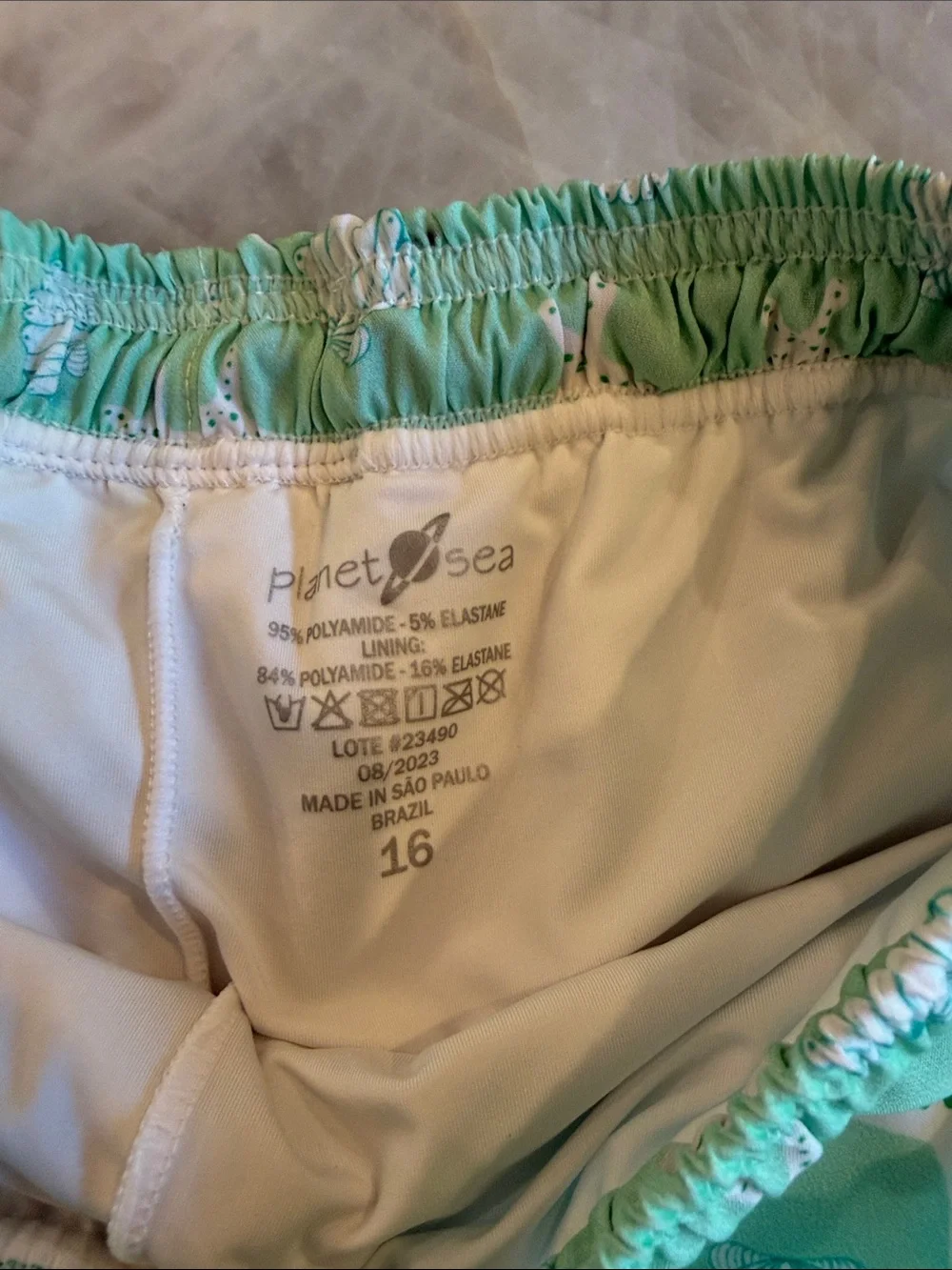 Planet sea Mint Green Starfish Print Boys Swim Shorts